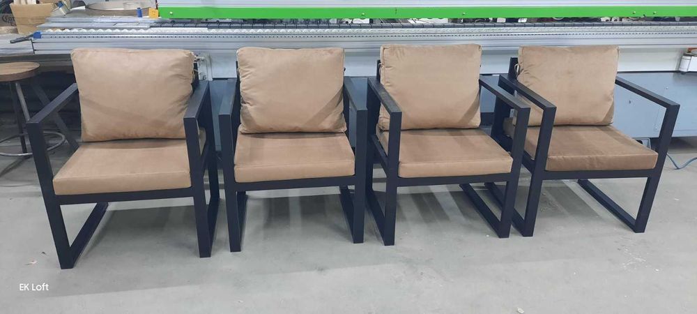 Крісло лофт для тераси, кафе, бару, лаунж зони | Метал + подушки