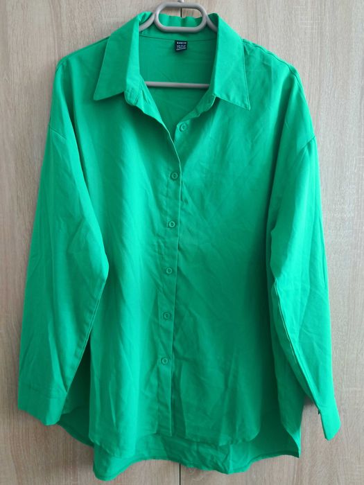 Bluzka koszula włoska xl 44 46 48 unisono Zara Orsay Reserved zielona