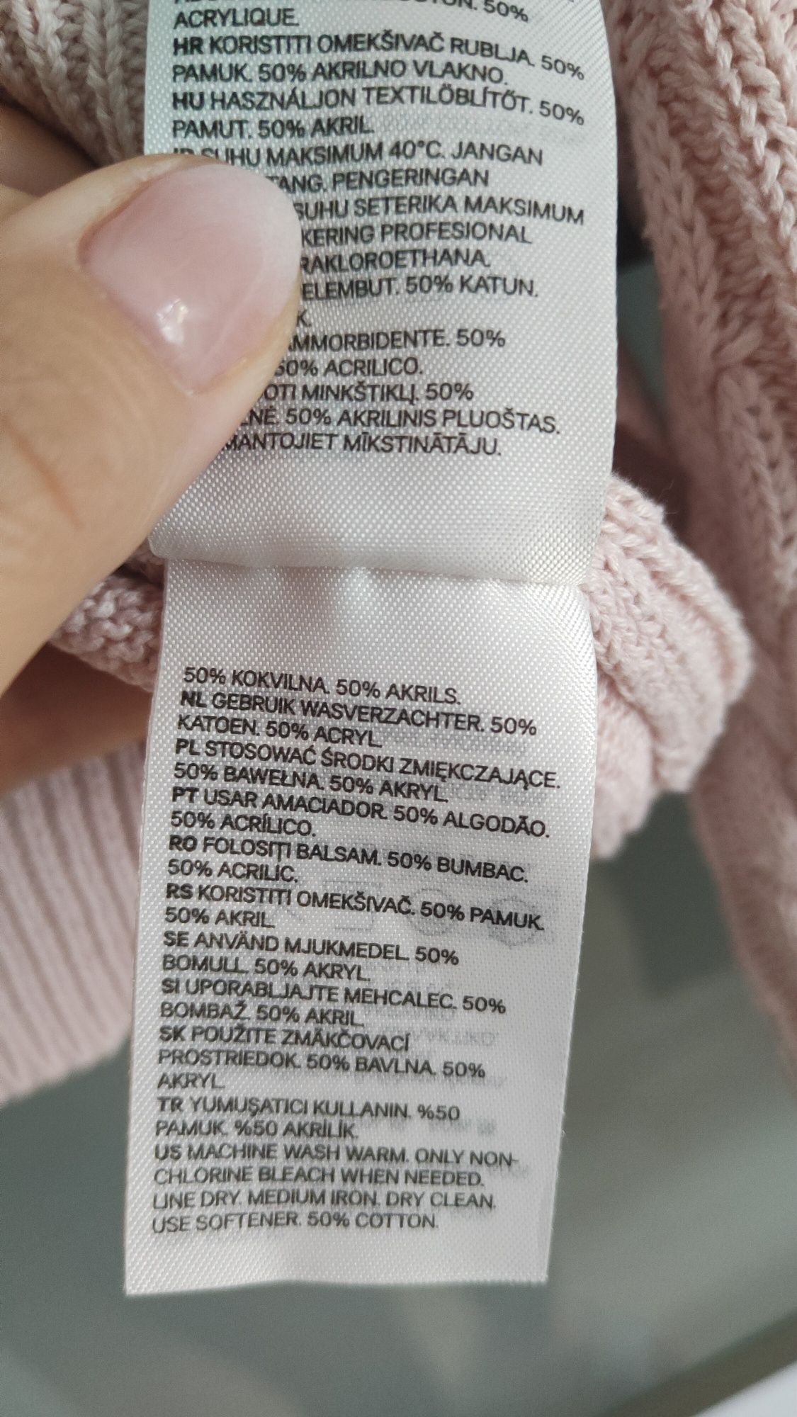 Sweter H&M rozmiar M kolor pudrowy róż