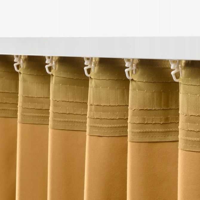 Zasłony IKEA SANELA bawełna mięsisty aksamit 140x250 złoty brąz