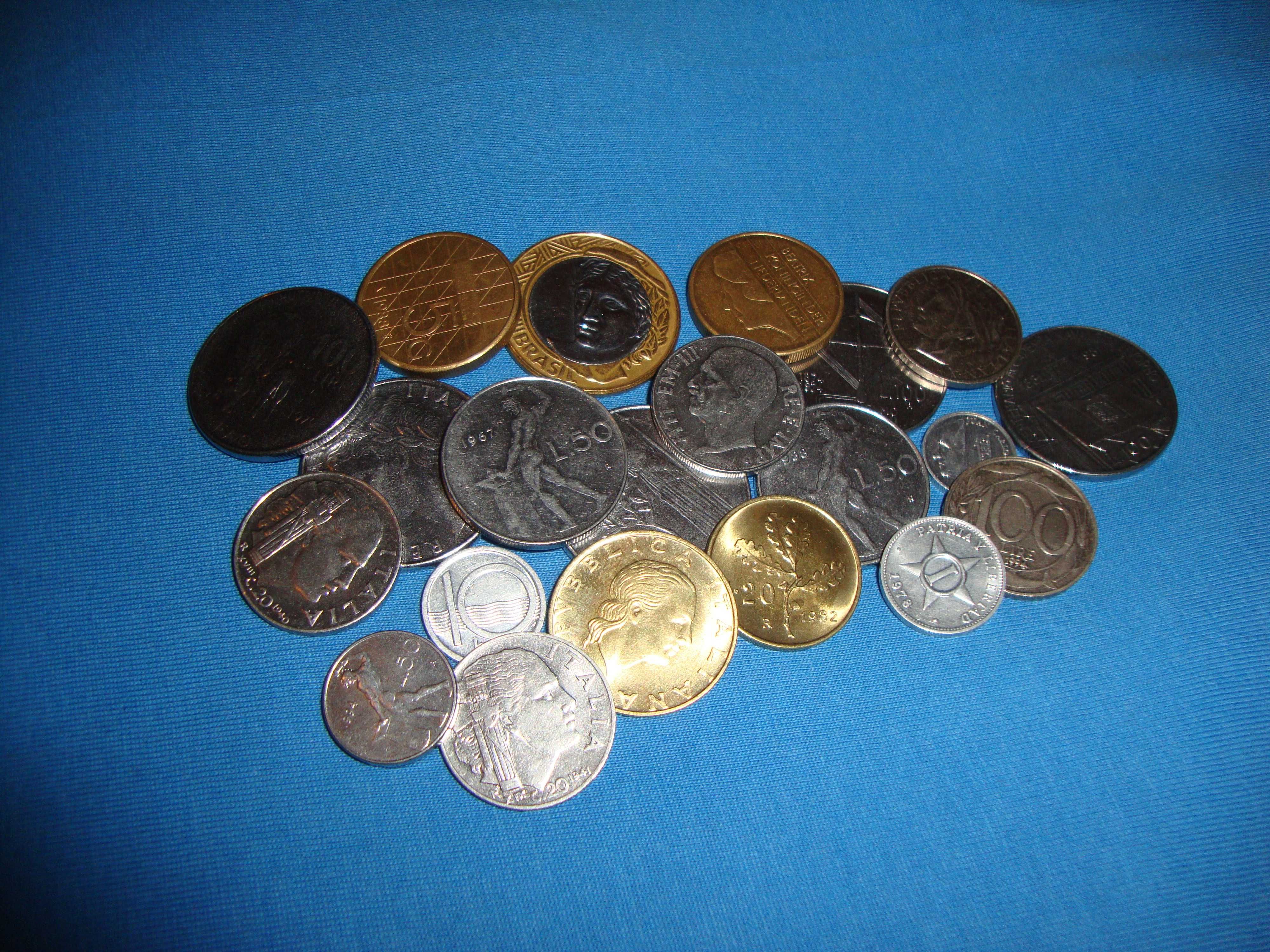 Монеты разных стран - Италия, Бразилия, Испания 21 шт. одним лотом !