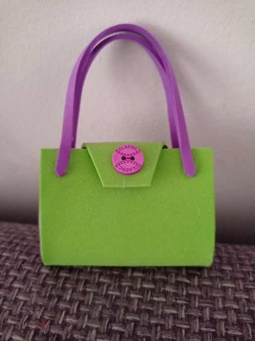 Zielono fioletowa torba