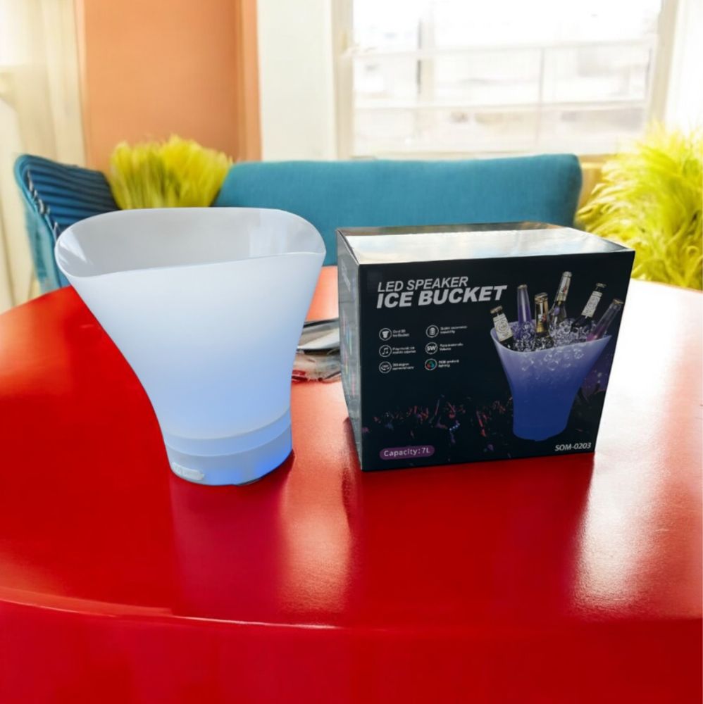 Wiaderko na lód coller pojemnik 7 lit Glosnik podswietlenie RGB