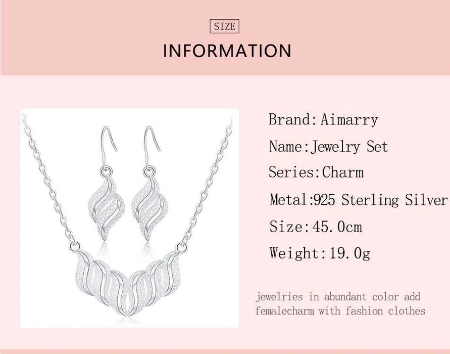 Colar + Brincos 925 prata esterlina jóias charme