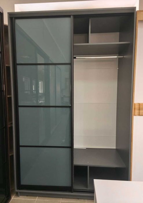 Шафа купе (фасад скло+плита)