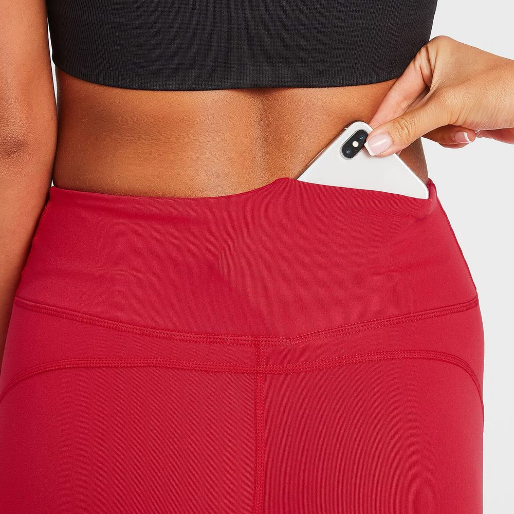 XXS MyProtein czerwone legginsy sportowe 7/8 Power Leggings danger
