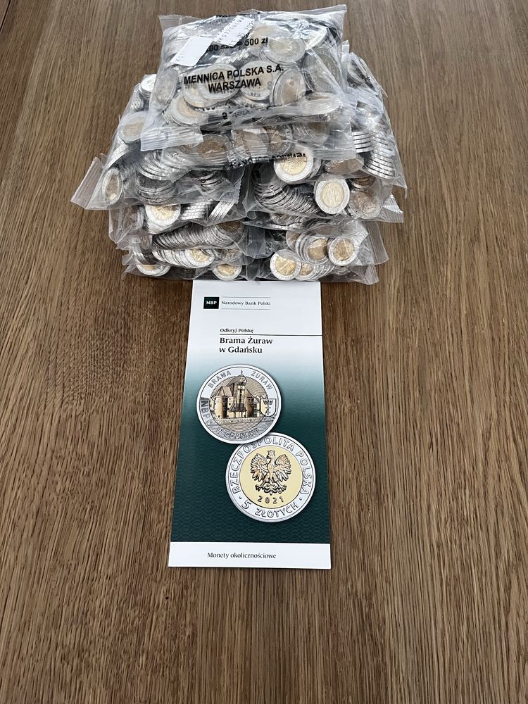 5zł Brama Żuraw w Gdańsku Woreczek 100szt