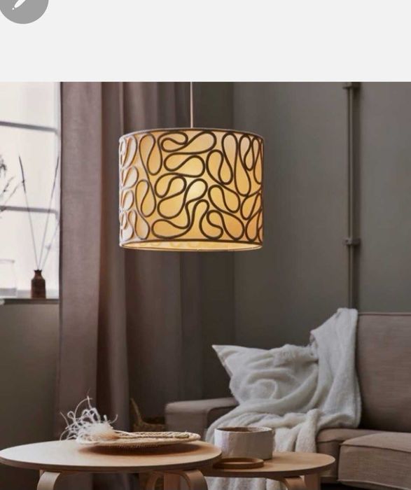 Abajur IKEA Vingmast padrão corda beje