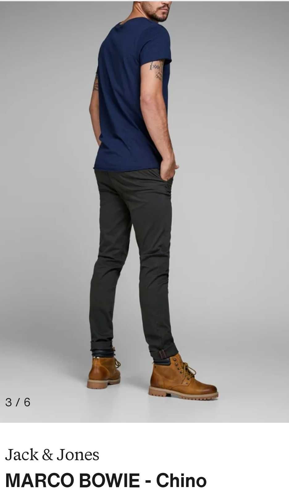 Джинсы (chino Jack&jones Marco slim Дания w30 stretch grey.