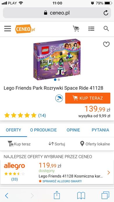 Lego Friends Park Rozrywki Space Ride 41128