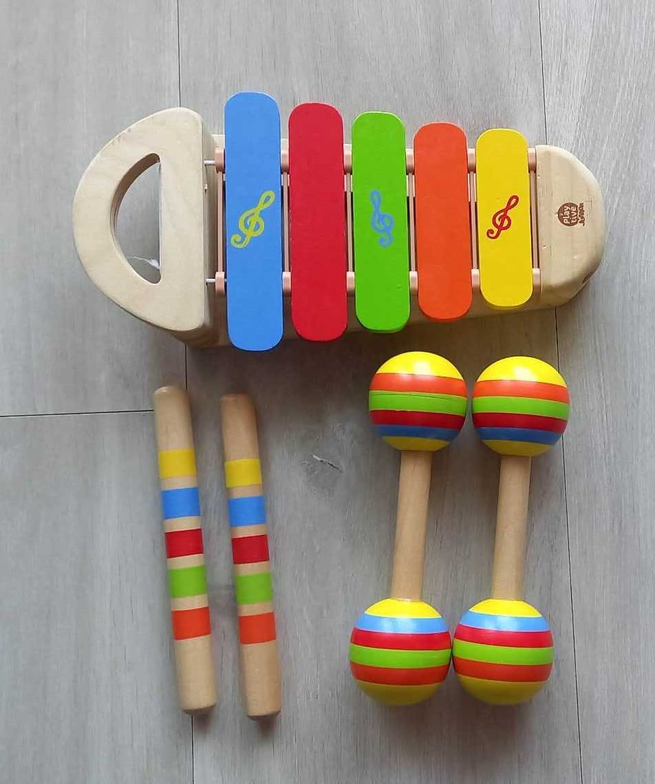 Zestaw drewnianych instrumentów dla dzieci