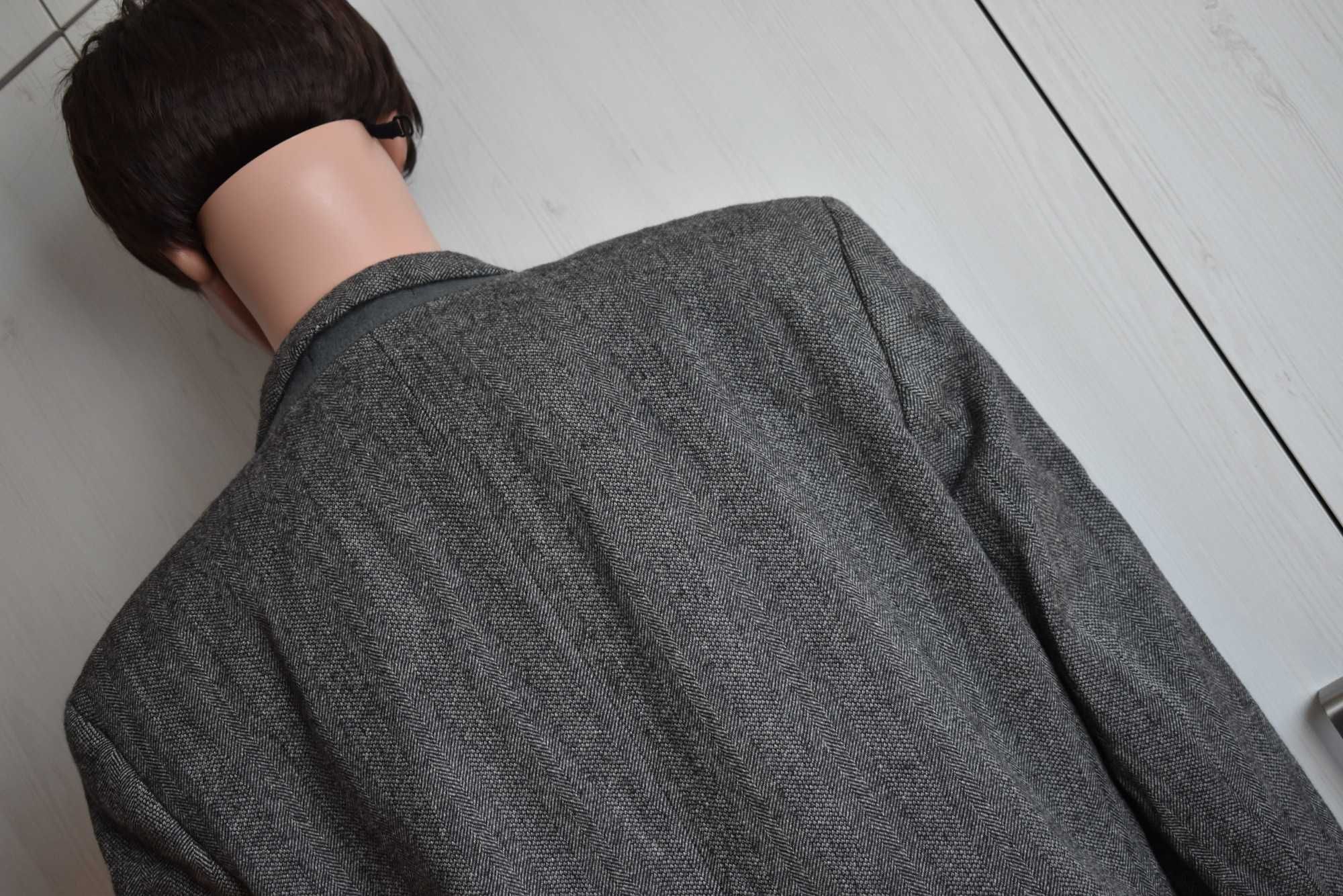 Marynarka wełniana XL XXL blazer wełna 100% elegancka biurowa jodełka