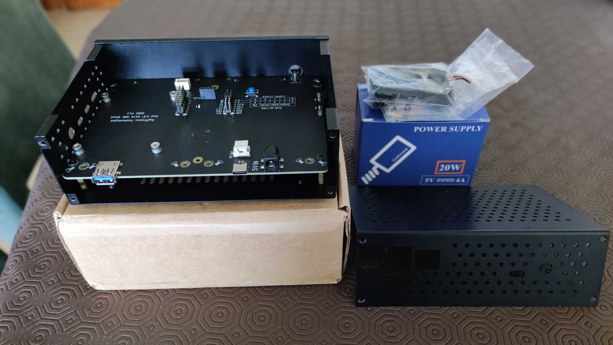 Geekworm NAS Naspi Gemini duplo 2.5 fan pwm para Raspberry Pi 4