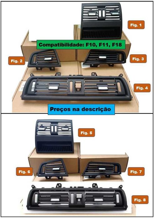 Consola grelha de ar-condicionado BMW F10 F11 F18
