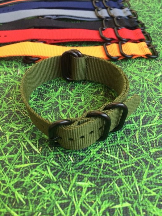 Ремінець для годинника Zulu nato strap 18,20,22,24 мм,чорна фурнитура.