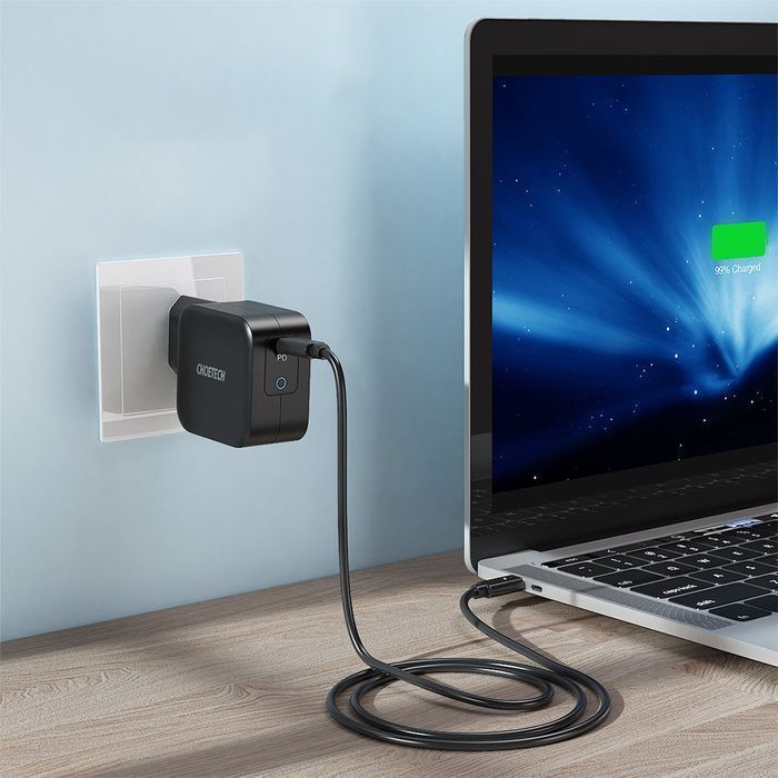 Ładowarka sieciowa Choetech GaN USB-C 61W Power Delivery - Czarny