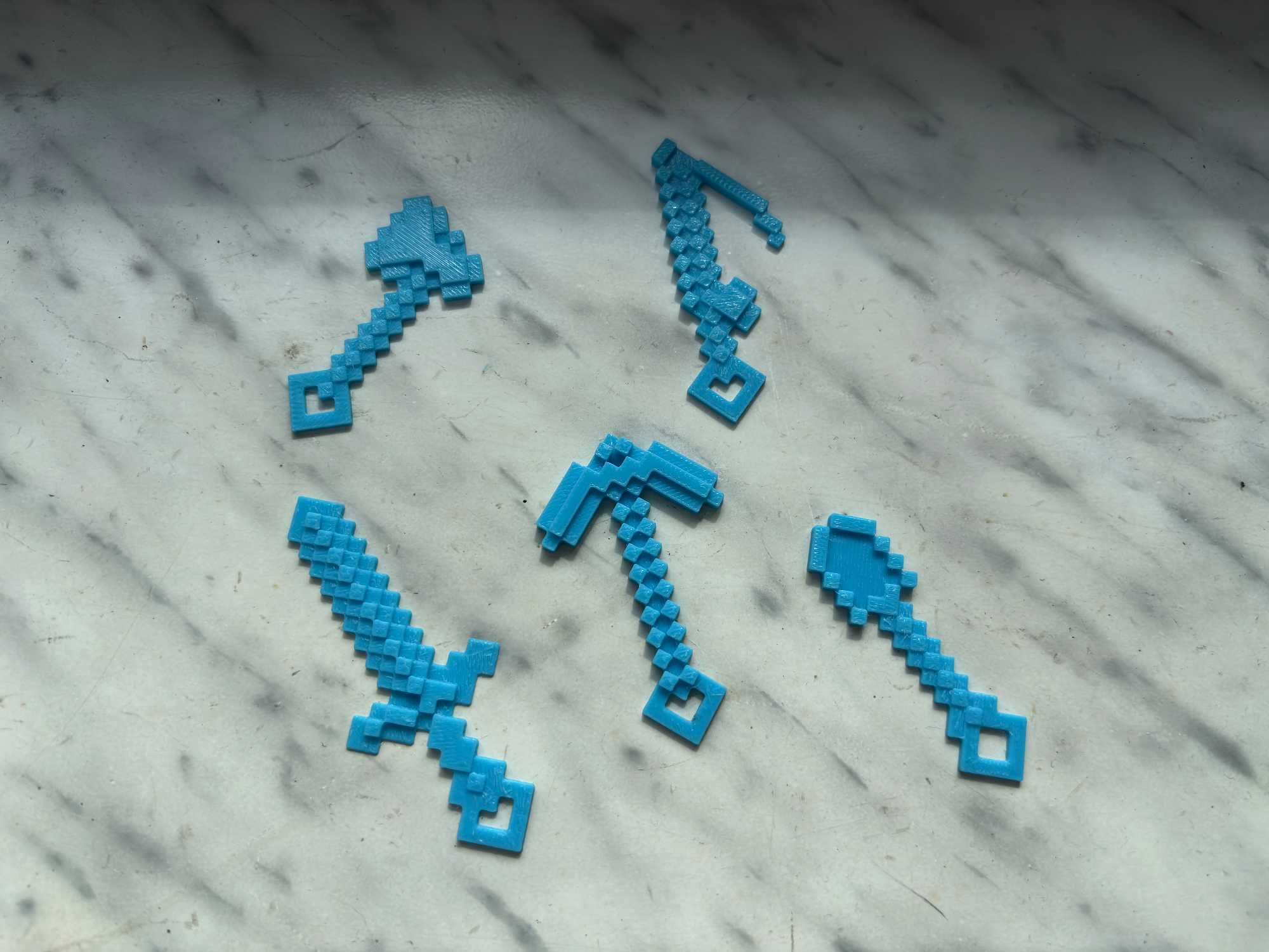 Zestaw narzędzi - breloki Minecraft