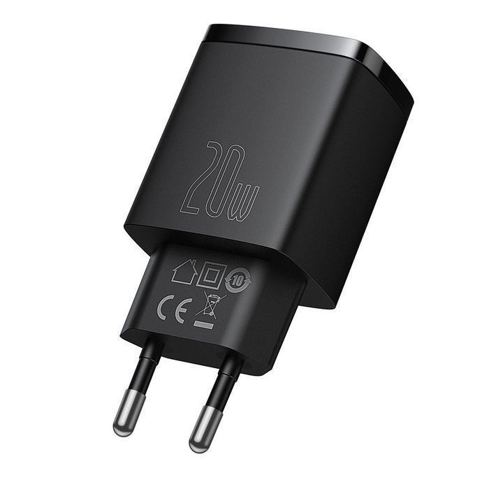 Baseus Compact szybka ładowarka sieciowa USB / USB C 20W 3A PD QC 3.0
