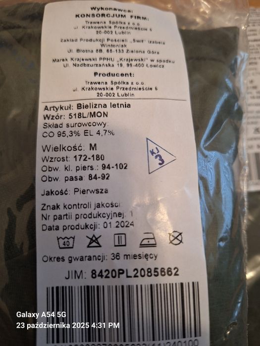 Koszulki wojskowe rozm M cena za 3 komplety