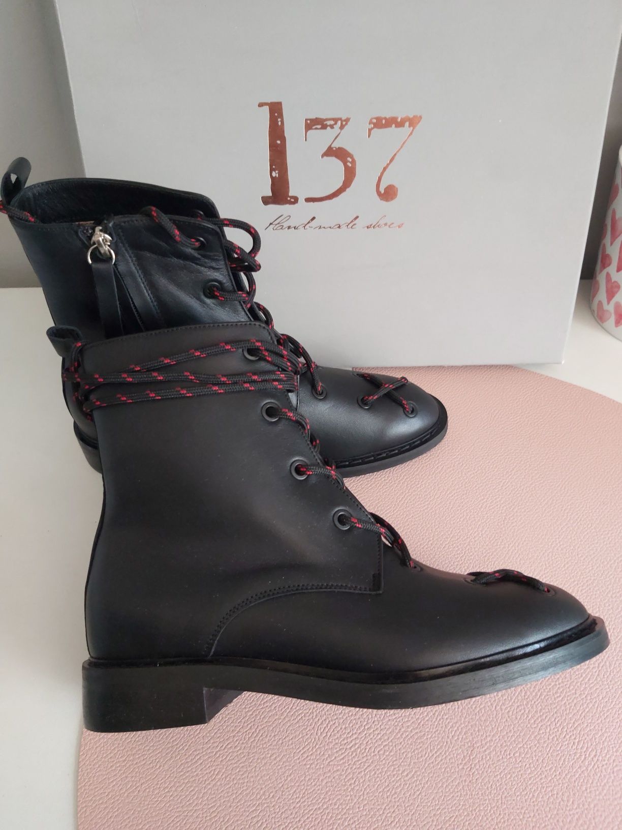 Botki L37 rozm 36 23cm skóra naturalna