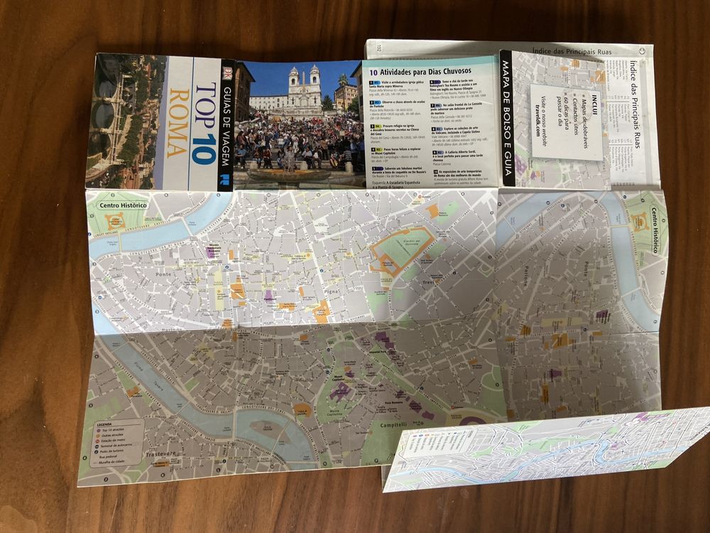 Livro guia Roma com mapa de bolso