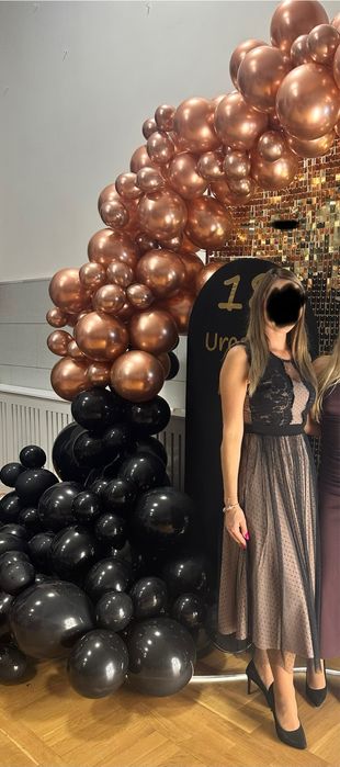 Sukienka damska midi z koronką wizytowa na wesele karnawał
