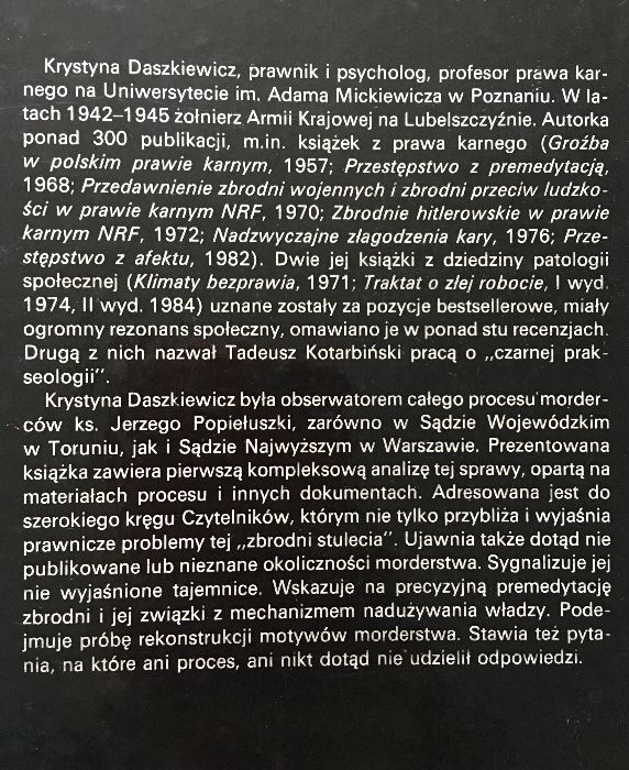 Uprowadzenie i morderstwo Ks. Jerzego Popiełuszki Krystyna Daszkiewicz