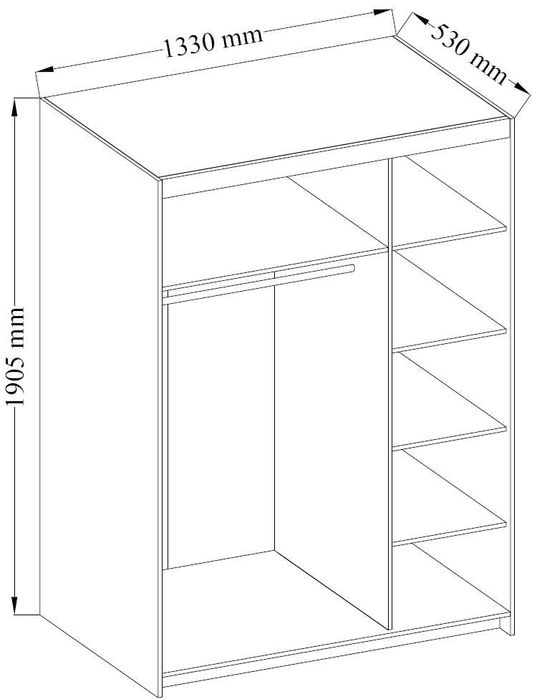 Szafa Elena 3 Drzwiowa 133cm , Biała , sonoma , lefkas,