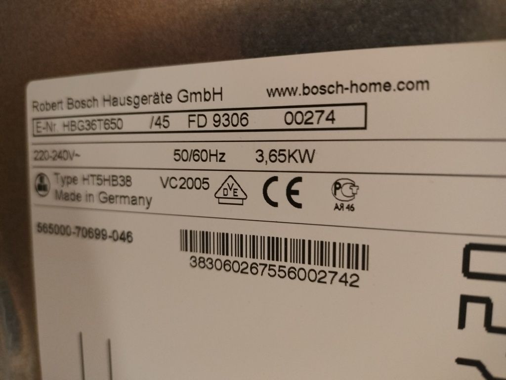 BOSCH HBG36T650 Piekarnik do zabudowy
