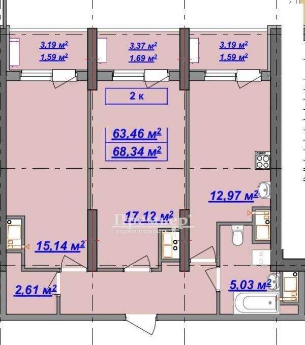 2-комн. 70м2 ЖК Посейдон! Возле моря! Дом сдан! Фонтан! ID:189700