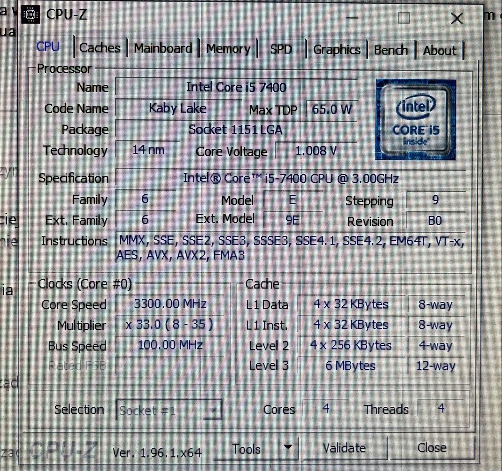 Komputer stacjonarny i5-7400 HDD 1TB 12GB RAM Windows Home