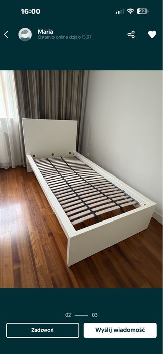 łózko drewniane pojedyncze sypialniane 90x200 materac rama kanapa