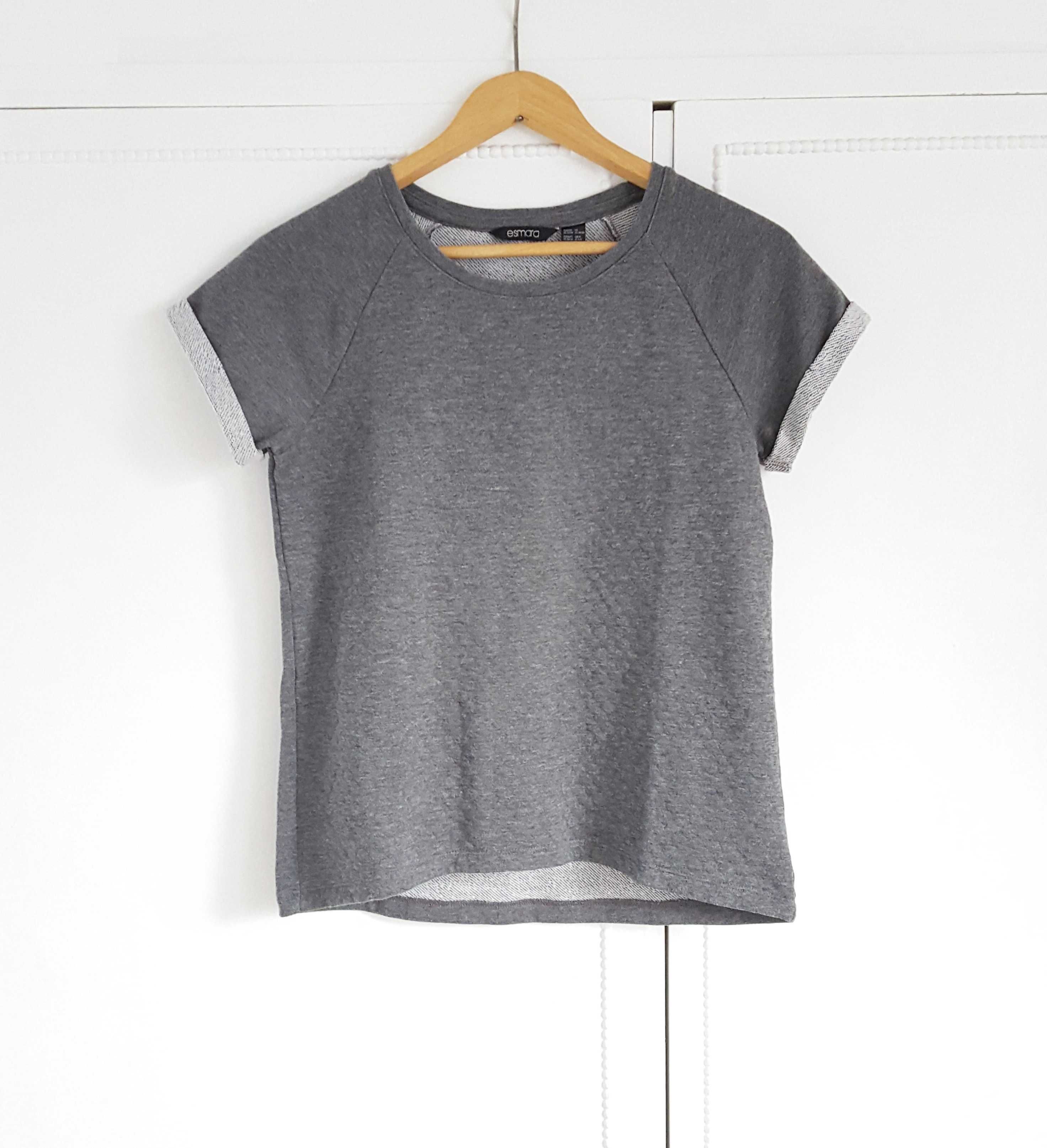 Bluzka Esmara XS 34 szara pikowana top t-shirt bluza romby