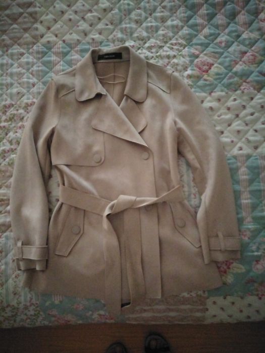 Casaco de pele de pêssego beje