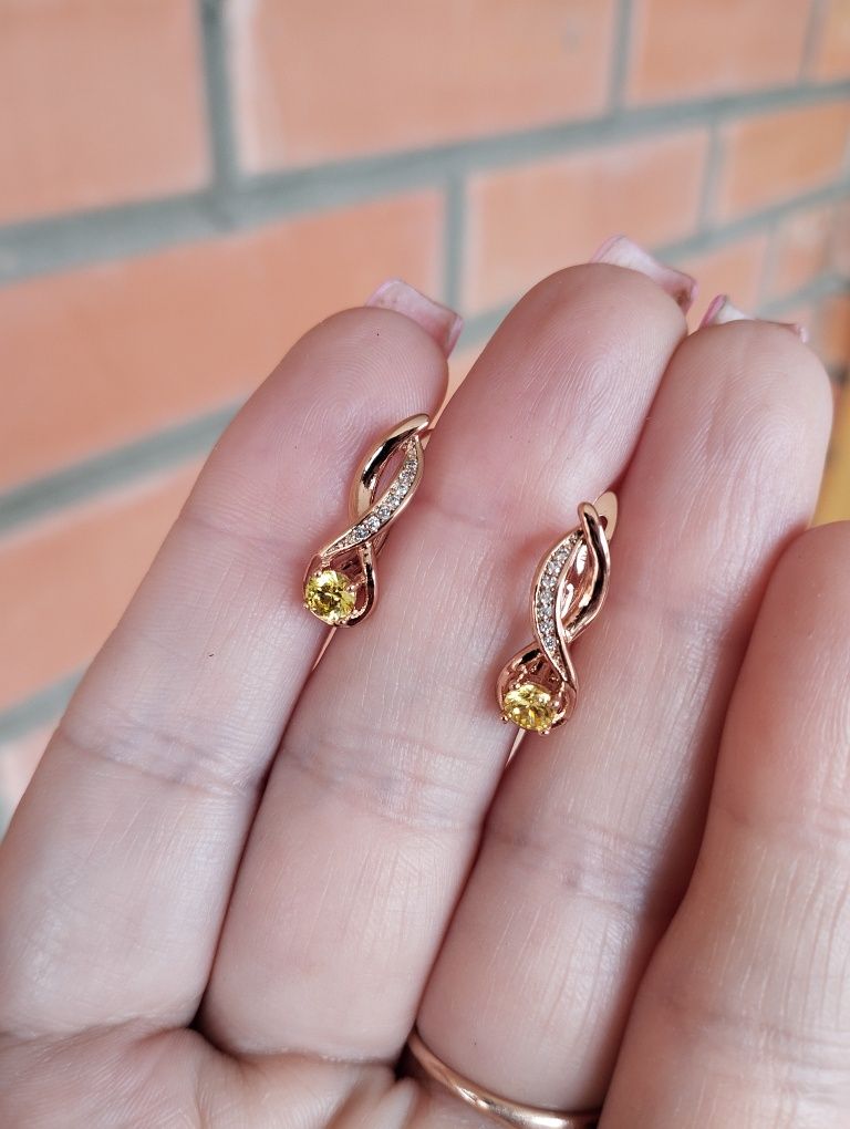 Серьги медицинское золото Xuping 585 проба