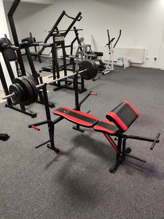 Лавочка для жима з грифом та блінами 50 кг