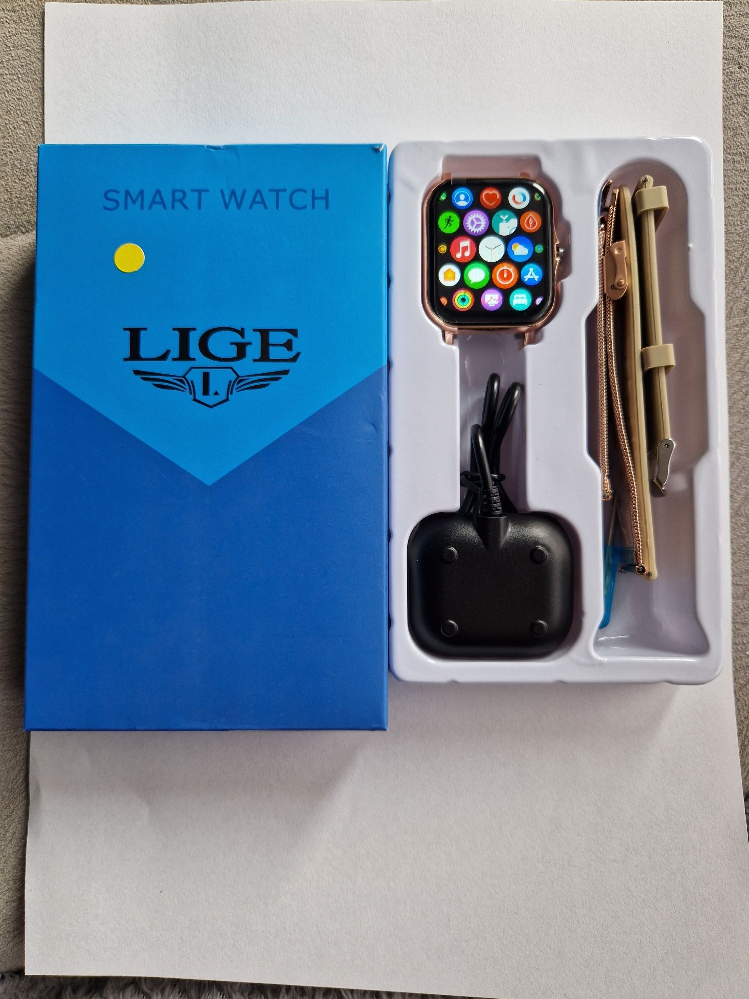 Smartwatch lige złoty nowy