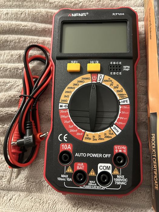Multimetr cyfrowy ANENG SZ304 auto range LCD DC/AC tester NCV