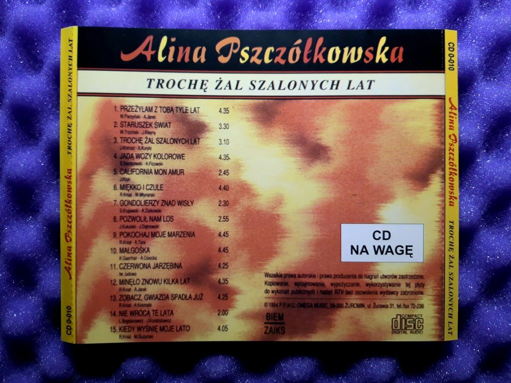 Alina Pszczółkowska - Trochę Żal Szalonych Lat (CD, 2001)