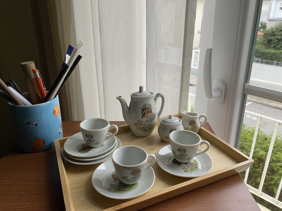 Servico de chá miniatura para crianças