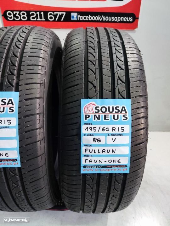 2 pneus semi novos 195-60r15 fullron - oferta dos portes