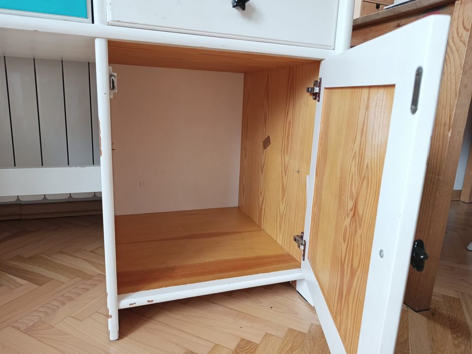 Biurko z nadstawką drewniane