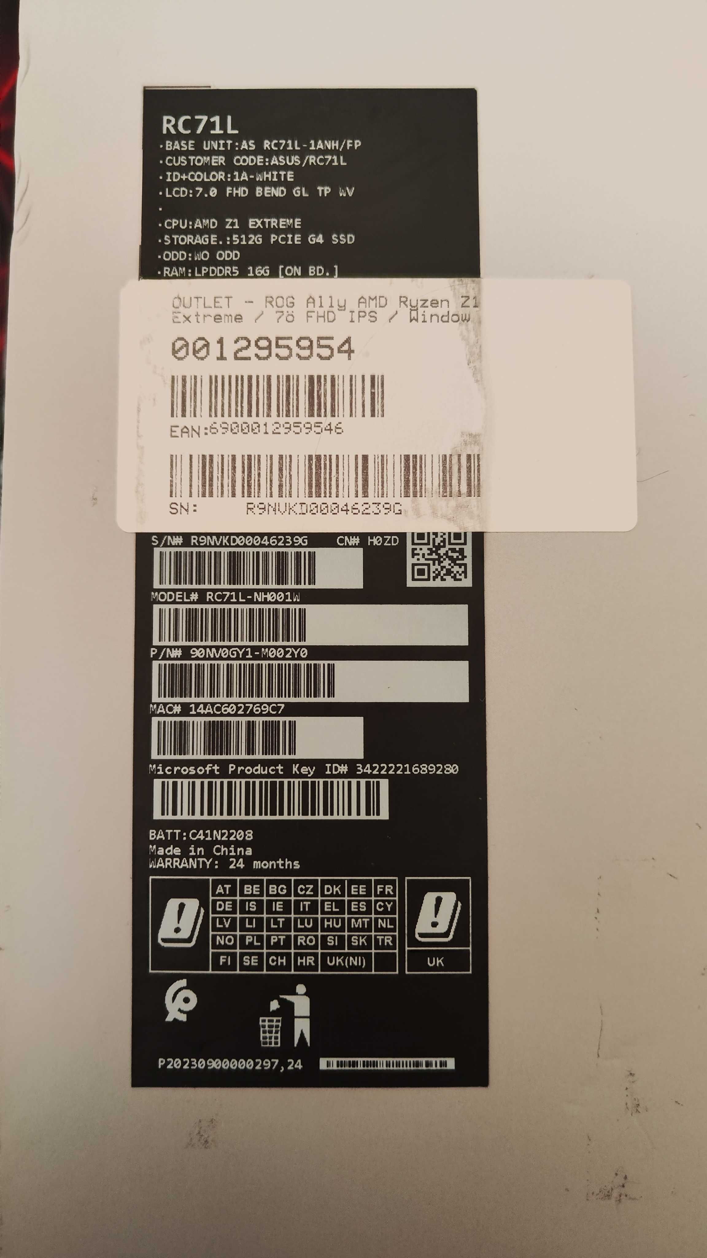 Asus ROG Ally Z1 Extreme stan BDB