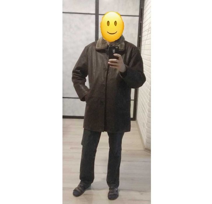 Кожаная куртка дубленка EROS Турция Высокое качество Размер XL 50-52