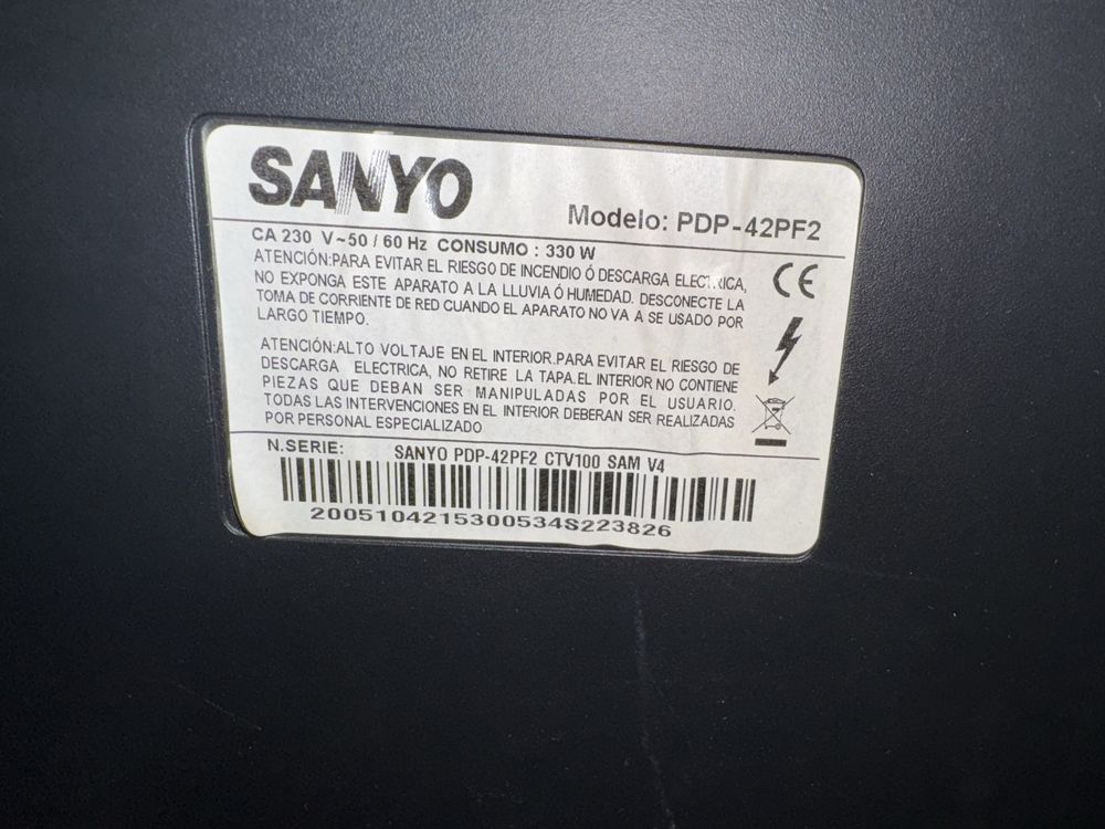TV Plasma Sanyo 42” – Bom Estado – Barato