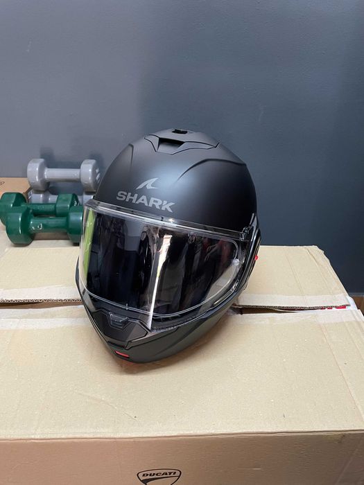 Capacete modular SHARK Oxo Matt Black + Intercom SHARK Mesh SENA