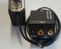 Adapter Cyfrowo Analogowy Optyczny Konwerter Coaxial Toslink RCA CINCH
