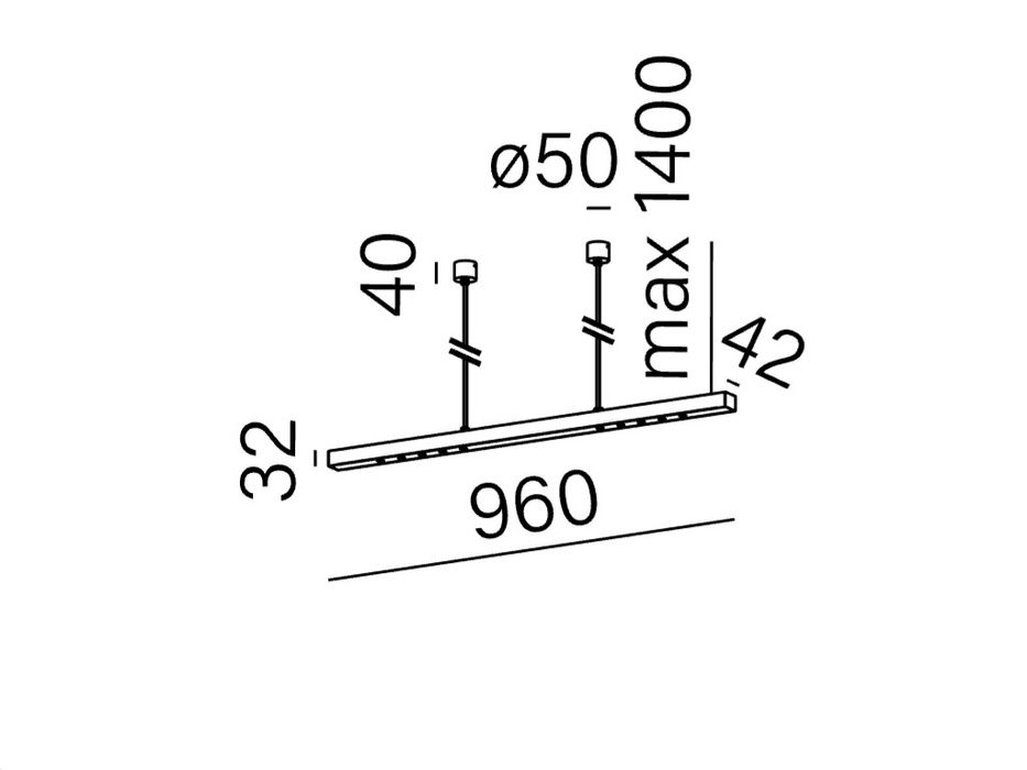 AQForm Lens Line Led zwieszany 96 cm