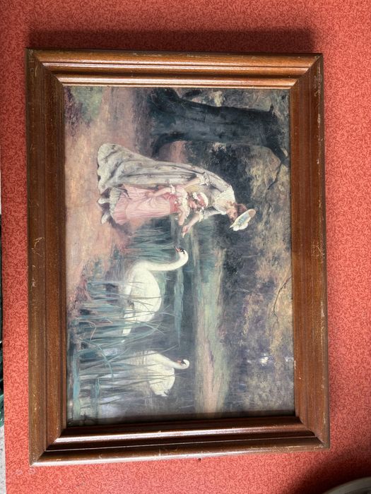 Quadro de senhoras e cisne