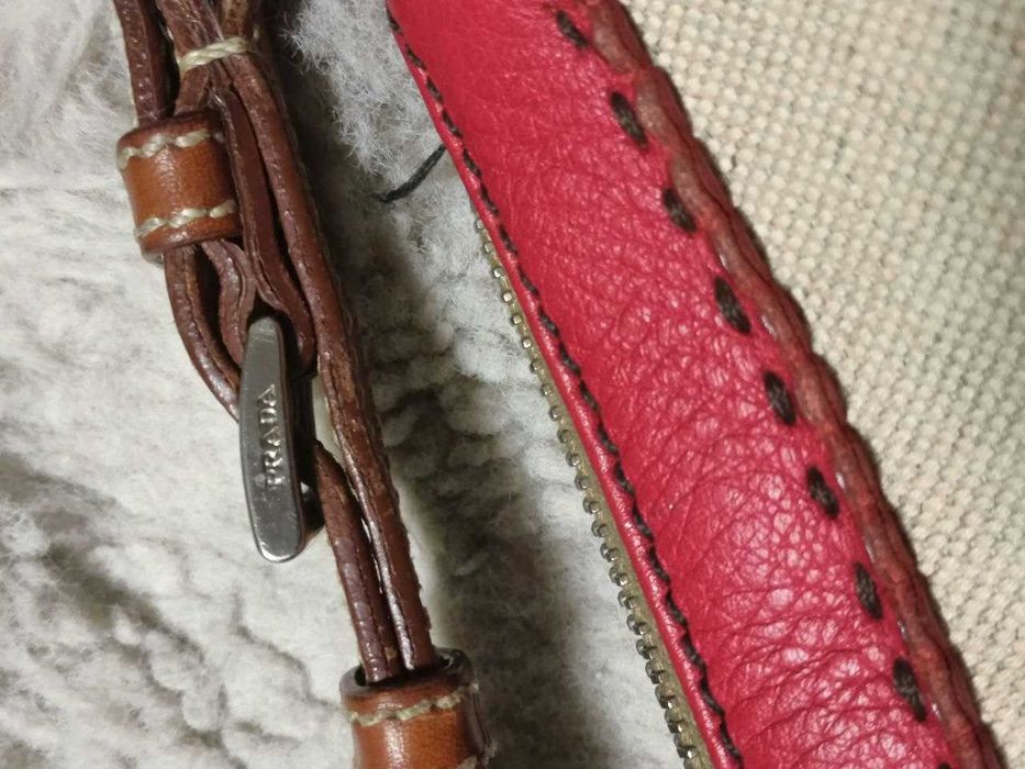 Жіноча шкіряна сумка PRADA Semitracolla Misto Lino + VI